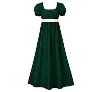 Medieval Women's Retro Puff Sleeve High Waist Square Collar Halloween Costume Steampunk Gothic Vintage Princess Long Cosplay Renaissance Victorian Fancy Dress