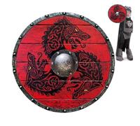 Medieval Wooden Shield - Historical Protection Classic Round Shield Handmade Combat | Adult Cosplay Accessory, GN, Renai Fair