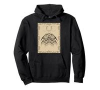 Medieval Y2K Mall Goth Moth with Crescent Moon Pullover Hoodie