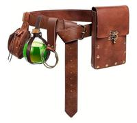 Medievals Knights Costumes Renaissances Potion Bottles Leather Belt Waist Bag Halloween Party Cosplay Costumes Adult Vikinges Costume Accessories