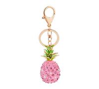 Medifier Bling Rhinestones Keychain Cute Sparkly Key Ring Charms for Teen Girls Women Adults Pineapple Crystal Pendant Keyring Key Chain for Bag Purse Car Creative Gift Pink