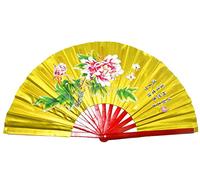 Medifier Chinese Kung Fu Tai Chi Fan Arts Dance/Practice Performance Bamboo Folding Fan (Golden)