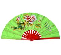 Medifier Chinese Kung Fu Tai Chi Fan Arts Dance/Practice Performance Bamboo Folding Fan (Green)