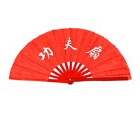 Medifier Chinese Kung Fu Tai Chi Fan Arts Dance/Practice Performance Bamboo Folding Fan Kungfu worlds red background