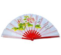 Medifier Chinese Kung Fu Tai Chi Fan Arts Dance/Practice Performance Bamboo Folding Fan (White)