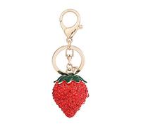 Medifier Cute Keychains Rhinestone Charms Strawberry Key Ring for Girlfriend Women Teen Girls Adults Bling Crystal Pendant Keyring Key Chain for Car Keys Purse Bag Creative Gift