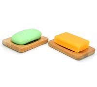 Medifier Hand Craft Natural Bamboo Soap Dish Bathroom Soap Case Holder for Sponges, Scrubber, Soap (2 pcs)