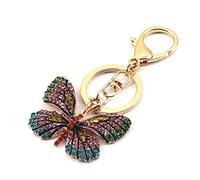 Medifier Keychain Rhinestone Butterfly Charms Cute Animal Key Ring for Women Teen Girls Bling Crystal Pendant Keyring Key Chain for Purse Bag Car Creative Gift Yellow
