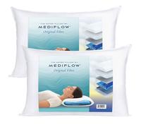 Mediflow Original Fibre: The First & Original Water Pillow, clinically Proven to Reduce Neck Pain & Improve Sleep. Therapeutic, Ideal for People Looking for Proper Neck Support (Twin Pack)