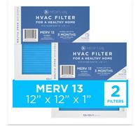 MEDIFY PRO 12x12x1 Filter - MERV 13 - E11 Media - Air Cleaning - Pleated HVAC AC Furnace Air Filters Replacement - (MERV 13, 2-Pack)