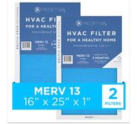 MEDIFY PRO 16x25x1 Filter - MERV 13 - E11 Media - Air Cleaning - Pleated HVAC AC Furnace Air Filters Replacement - (MERV 13, 2-Pack)