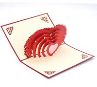 Medigy 3D Pop Up Greeting Card for Valentines,Lovers,Couple's,Wedding,Dating,Anniversary (heart to heart)