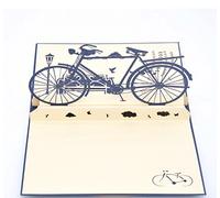 Medigy 3D Pop Up Greeting Cards Bicycle Blank Cards for Most Occastions (Blue)