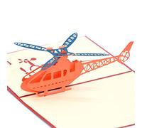 Medigy 3D Pop Up Greeting Cards Helicopter Blank Cards for Most Occastions Blue