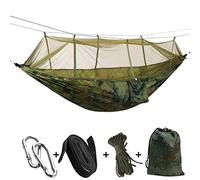 Medigy Outdoor Camping Hammocks with Mosquito Net Portable Hammock Parachute Tent for Two Persons 260 * 140cm-102 * 55in Loading weight 200kg Camouflage COLOR