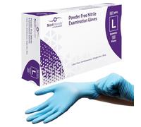 MediHands Nitrile Gloves Large, Blue Heavy Duty Disposable Gloves, Powder Free, Latex Free, and Protein Free, Medical, Food, Multi Use, Pack of 100