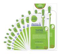MEDIHEAL Teatree Care Solution Essential Mask EX. 10 Masks - Skin Soothing & Sebum Control Mask Pack for Sensitive Oily Skin, Korea's No.1 Sheet Mask