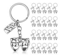MEDIHOOL 20 Pcs Theatre Mask Keychains, Comedy Tragedy Drama Keychains Drama Student Gifts for for Performer Gift Musical Lovers Gifts