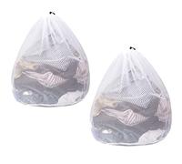 MEDILOE 2 Pcs Drawstring Laundry Bag, 60 x 90 cm Mesh Laundry Wash Bag Washing Bags for Washing Machine Large Laundry Bags Laundry Net (White)
