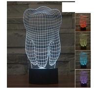 Medinc 3D Tooth Led Illusion Table Lamp 7 Colors Change Night Light for Bedroom Home Decoration, Dentist, Wedding Birthday Christmas and Valentine Gift Artistic and Romantic Atmosphere