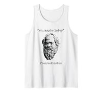 Mediocrates: Eh, Maybe Later - Lazy Greek Logic Sloth Wisdom Tank Top