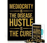 Mediocrity Vs Hustle Jigsaw Puzzles 1000 Pieces for Adults Creative Play Sharp Detail Real Challenge Home Art (38x26cm)