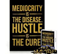 Mediocrity Vs Hustle Jigsaw Puzzles 1000 Pieces for Adults Logic Fun Real Thick Playful Challenge Night Activity (38x52cm)