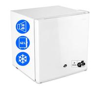 MEDION Mini Fridge with Lock and Freezer Compartment 42L Silent Small Fridge for Office Hotel Minibar Camping Gaming Drinks Food Ice Reversible Door MD 370001B