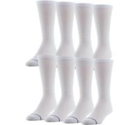 MediPEDS 8-Pair Diabetic Crew Socks, White, Non-Binding Top, Men 12-15 - 8 Pack (Code: 8.5898E+13)