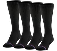 MediPeds PEDS Women's Diabetic Crew Socks with Non-Binding Top and Cushion Sole 4 Pairs, black, 37.5-43 EU