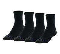 MediPeds Women's Diabetic Quarter Socks with Nanoglide, 4 Pack Casual, Black with Pink, Shoe Size: 5-10 (Pack of 4)