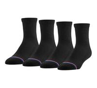 MediPeds Womens Diabetic Quarter Socks With Non-Binding Top And Cushion 4 Pairs, Black (4-pairs), Shoe Size: Men's 6-9; Women's 6-10