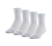 MediPeds Womens Diabetic Quarter Socks With Non-Binding Top And Cushion 4 Pairs, White (4-pairs), Shoe Size: Men's 7-12; Women's 10-13