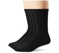 MediPeds Women's XS Memory Cushion Crew Socks, 4-Pack Casual, Black, Large