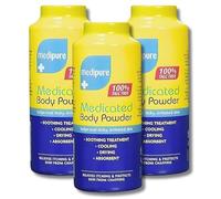 MedipureMedicated Body and Baby Powder - 100% Talc-Free Skin Protection and Soothing Relief, 3 Pack - Gentle, All-Natural Formula for All Ages Care, Ideal for Sensitive Skin