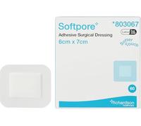 MediSale Softpore Adhesive Surgical Dressing - 6cm x 7cm (Pack of 10 Single Dressings | Breathable, Low-Adherent Wound Dressing for Gentle Protection
