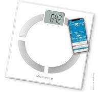 Medisana BS 444 Bluetooth Digital Body Fat Scale - 180 kg / 396lb - Bathroom Weighing Scale for Body Weight, BMI, Body Fat, Muscle Mass, BMR, Body Composition Analyzer with Smartphone App - 40444