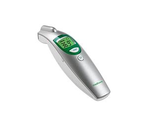 Medisana FTN Infrared non-contact body thermometer, fast reading fever alarm, measures body, surface and ambient temperature, 30-reading memory, colour display and beeps
