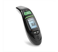 Medisana TM 750 black infrared ear and forehead digital thermometer, non-contact baby thermometer for adults, kids and newborn, fast reading, fever alarm, 30-memory history, storage pouch