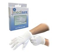 Medisure 1 PAIR OF LARGE WHITE MOISTURISING ECZEMA LINING INDIVIDUALLY BOXED 100% COTTON GLOVES