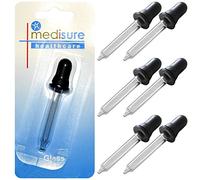 Medisure Healthcare Medical First Aid Lab Eye Dropper Clear Glass Pipette x 6 Tubes