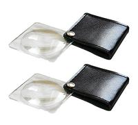 Medisure Healthcare Pocket Size Easy Carry Flip Round Magnifying Glass + Cover x 2