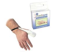 Medisure SIZE LARGE FIRST AID PREMIUM QUALITY RE-USABLE ADJUSTABLE PROTETIVE MEDICAL WHITE LEATHER THUMB STALL