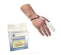 Medisure SIZE LARGE FIRSTAID PREMIUM ADJUSTABLE RE-USABLE MEDICAL PROTECTIVE WHITE LEATHER FINGER STALL