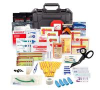 MediTac Marine Boat First Aid Medical Kit with Lightweight and Water Proof Black Case - FSA/HSA Eligible