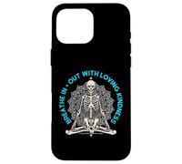 Meditate Skeleton Mindfulness Yoga Spiritual Loving Kindness Case for iPhone 16 Pro Max