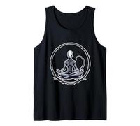 Meditating Alien Funny Sci-Fi Horror Parody Zen Yoga Tank Top