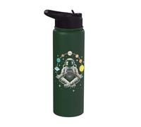 Meditating Astronaut - Galaxy Spaceman Astronomer Cosmos Stainless Steel Insulated Water Bottle