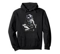 Meditating Astronaut Space Yoga Zen Spaceman Low Poly Pullover Hoodie