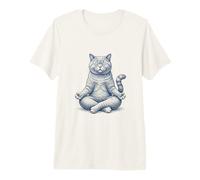 Meditating British Shorthair Cat Zen Yoga Mindfulness Premium T-Shirt